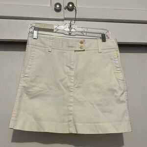 J. Crew Cream Skirt with Button Details